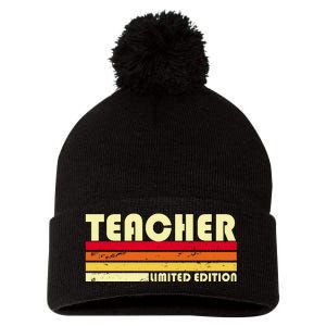 Teacher Limited Edition Retro Style Pom Pom 12in Knit Beanie