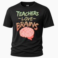 Teacher Loves Brains Cooling Performance Crew T-Shirt