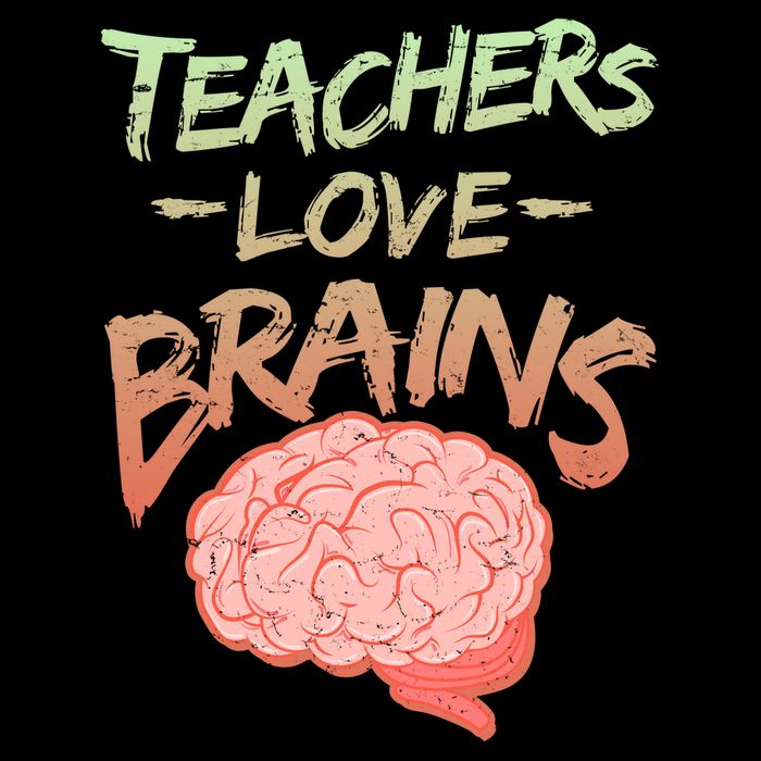 Teacher Loves Brains Cooling Performance Crew T-Shirt