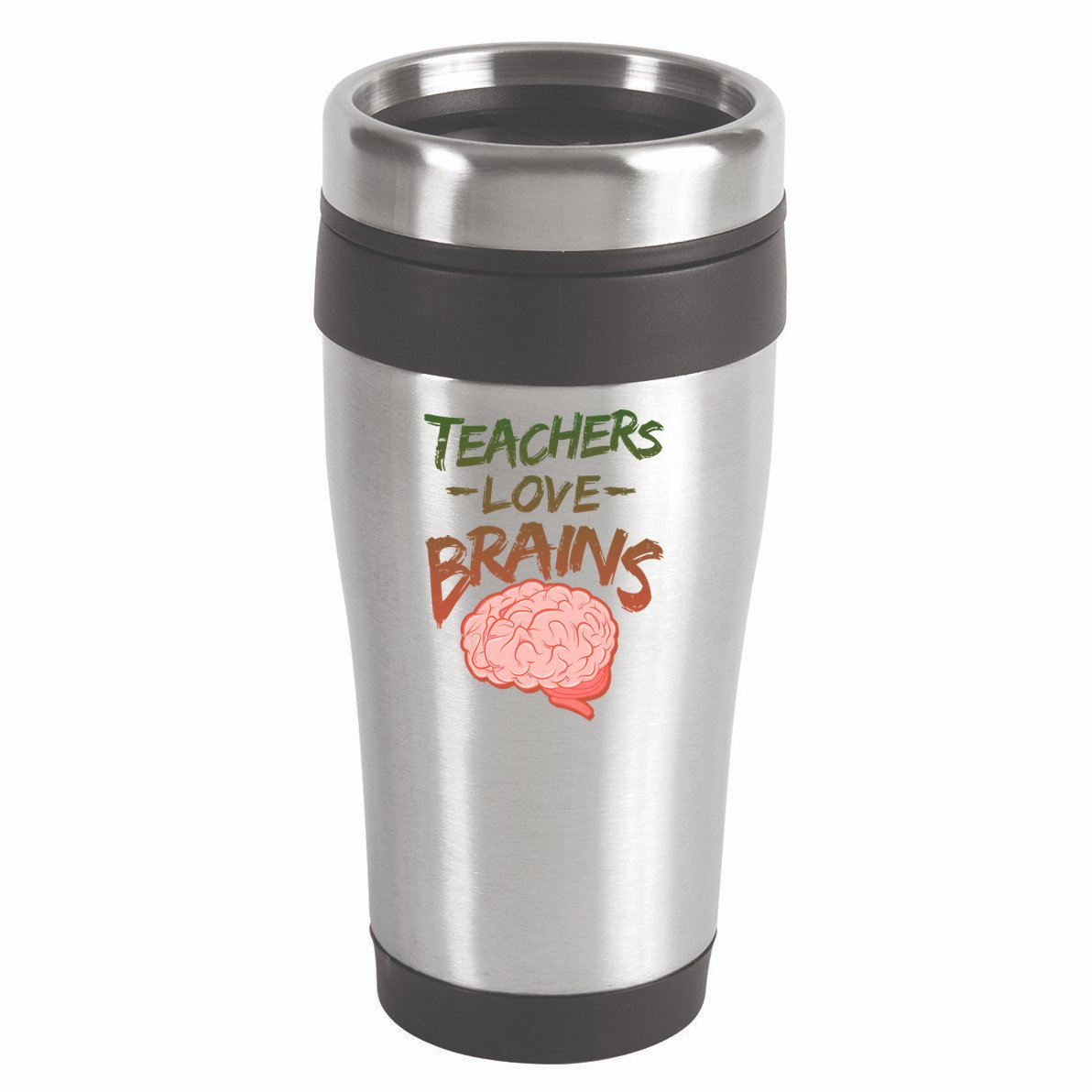 Teacher Loves Brains 16oz Travel Tumbler