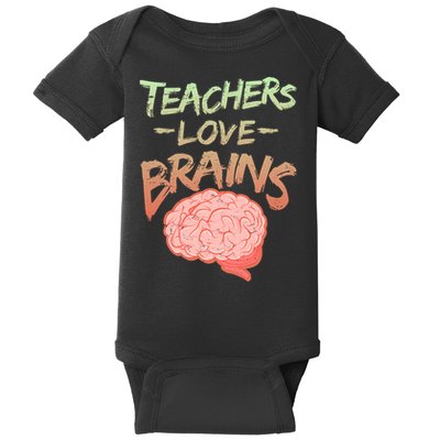 Teacher Loves Brains Baby Bodysuit