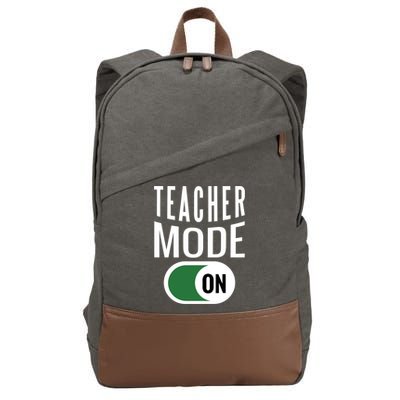 Teacher Mode On Cotton Canvas Backpack