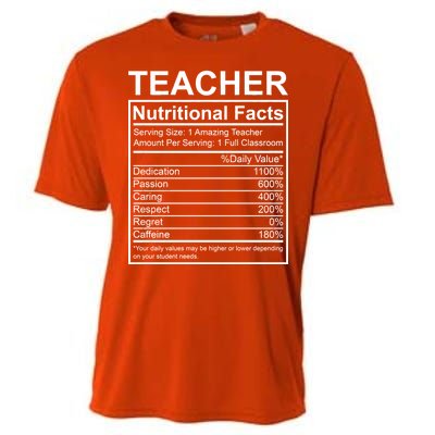 Teacher Nutritional Facts Cooling Performance Crew T-Shirt