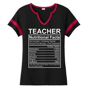 Teacher Nutritional Facts Ladies Halftime Notch Neck Tee