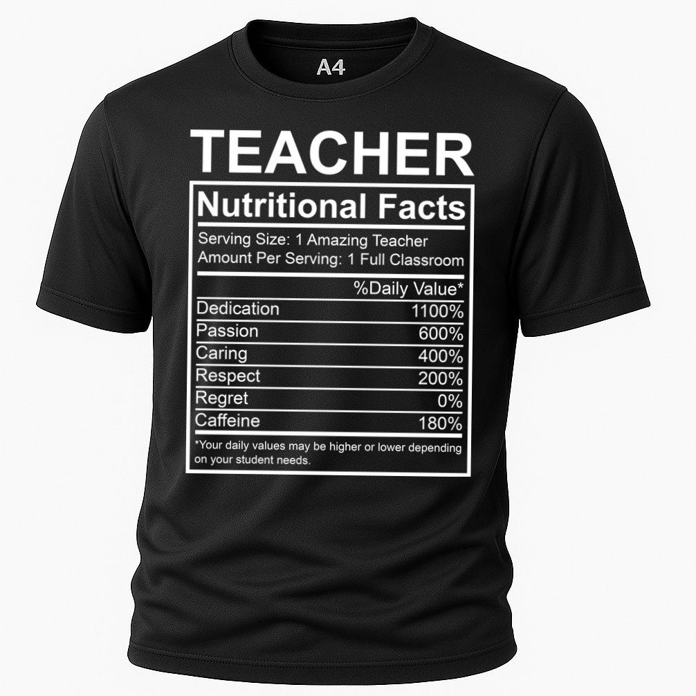 Teacher Nutritional Facts Cooling Performance Crew T-Shirt