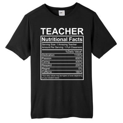 Teacher Nutritional Facts Tall Fusion ChromaSoft Performance T-Shirt