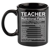 Teacher Nutritional Facts 11oz C Handle Ceramic Mug