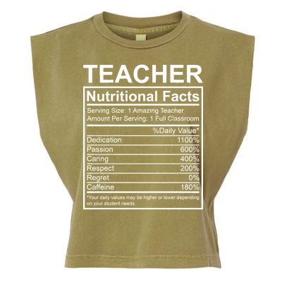 Teacher Nutritional Facts Garment-Dyed Women's Muscle Tee