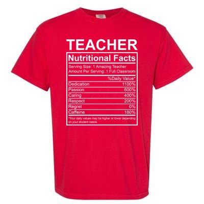 Teacher Nutritional Facts Garment-Dyed Heavyweight T-Shirt