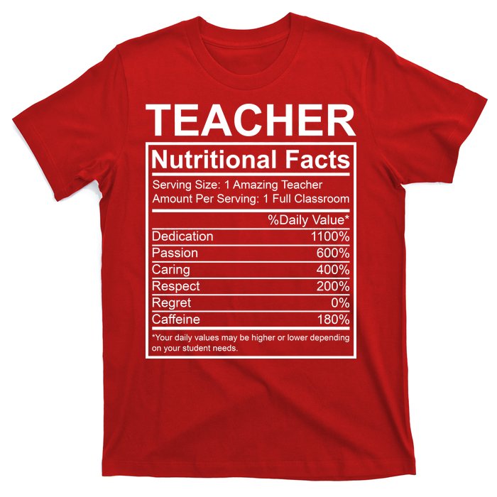 Teacher Nutritional Facts T-Shirt