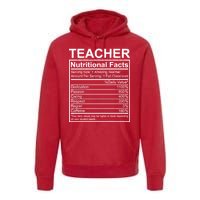 Teacher Nutritional Facts Premium Hoodie