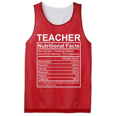 Teacher Nutritional Facts Mesh Reversible Basketball Jersey Tank