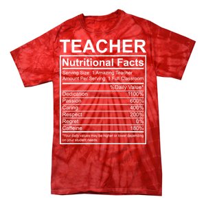 Teacher Nutritional Facts Tie-Dye T-Shirt