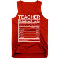 Teacher Nutritional Facts Tank Top