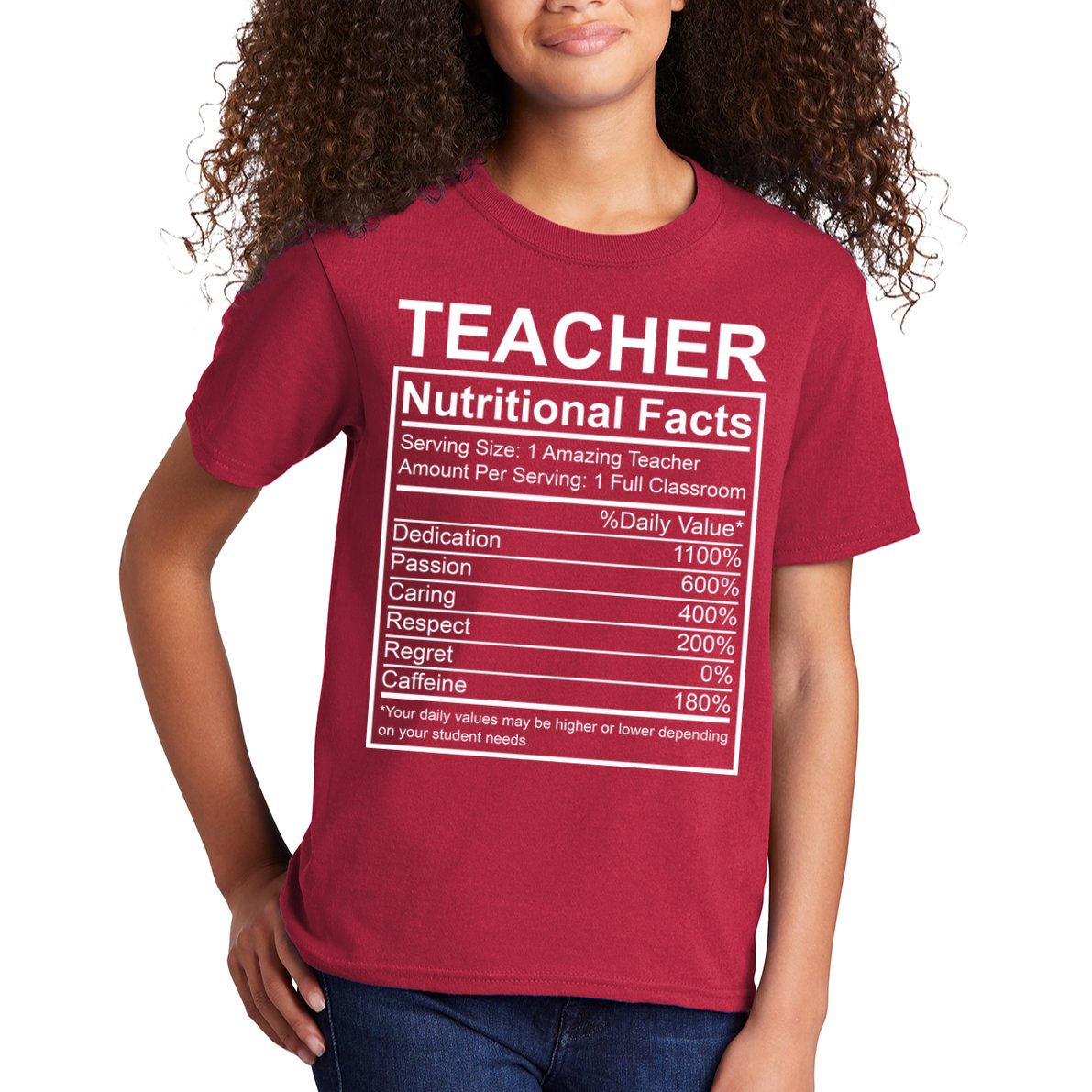 Teacher Nutritional Facts Kids T-Shirt