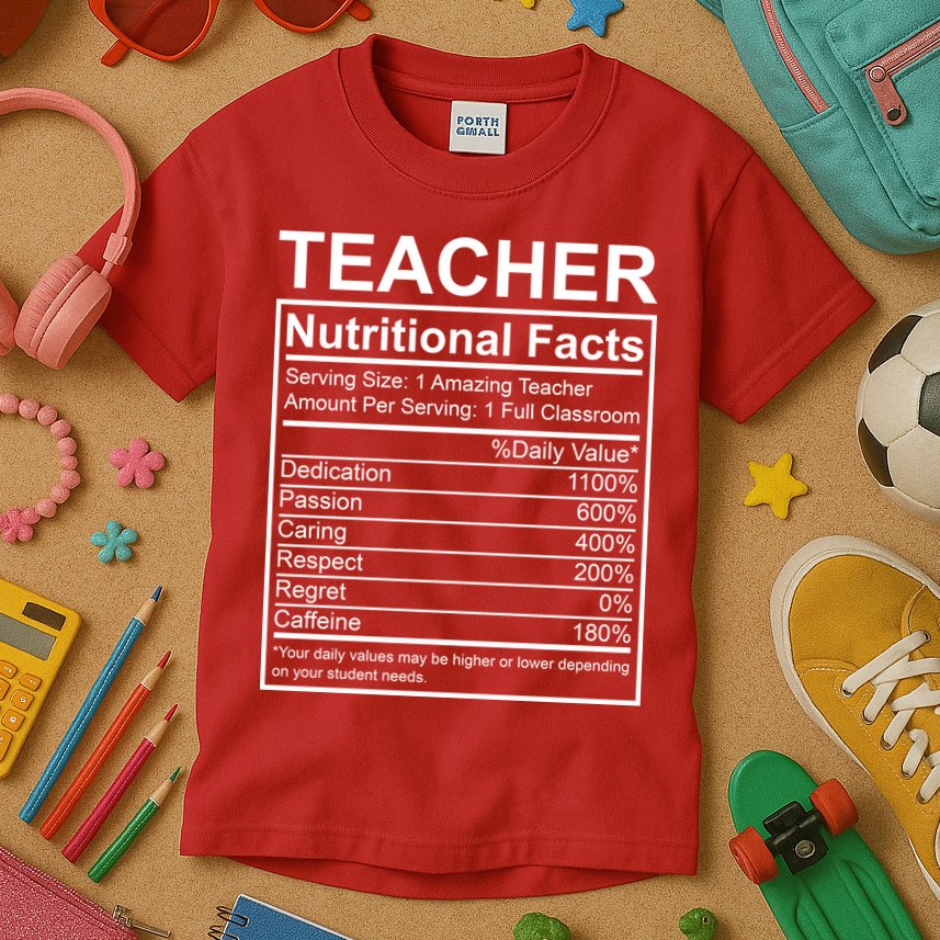 Teacher Nutritional Facts Kids T-Shirt