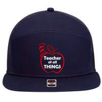Teacher of All Things Apple Logo 7 Panel Mesh Trucker Snapback Hat