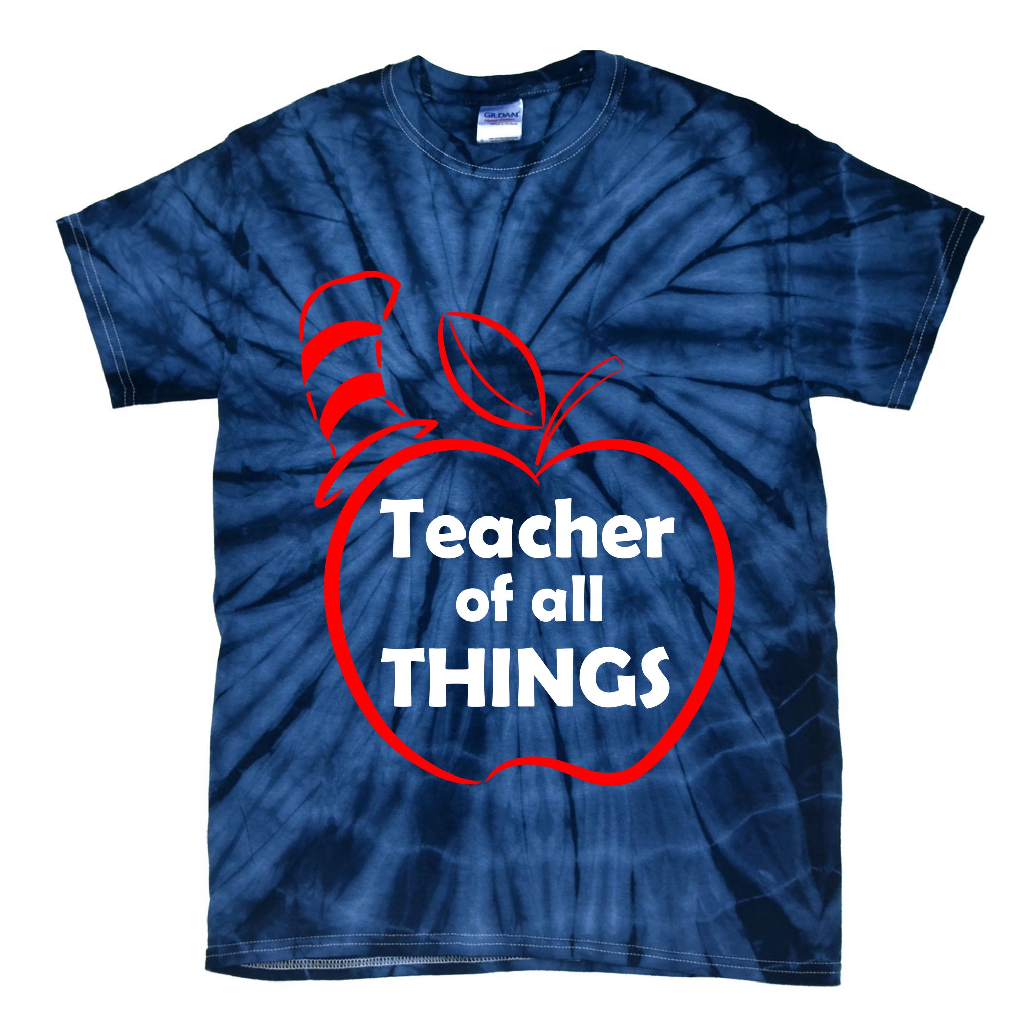 Teacher of All Things Apple Logo Tie-Dye T-Shirt