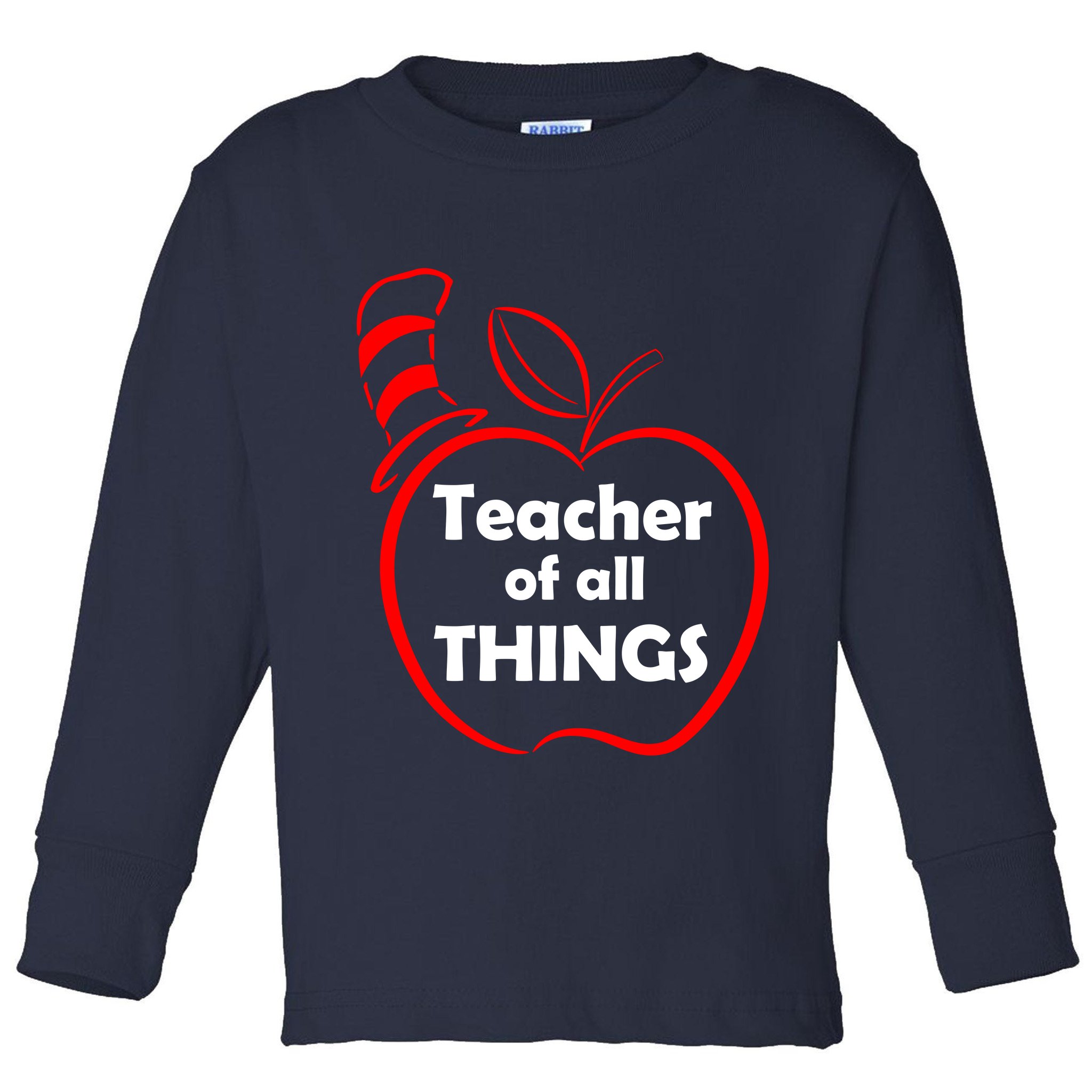 Teacher of All Things Apple Logo Toddler Long Sleeve Shirt