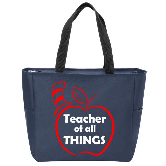 Teacher of All Things Apple Logo Zip Tote Bag