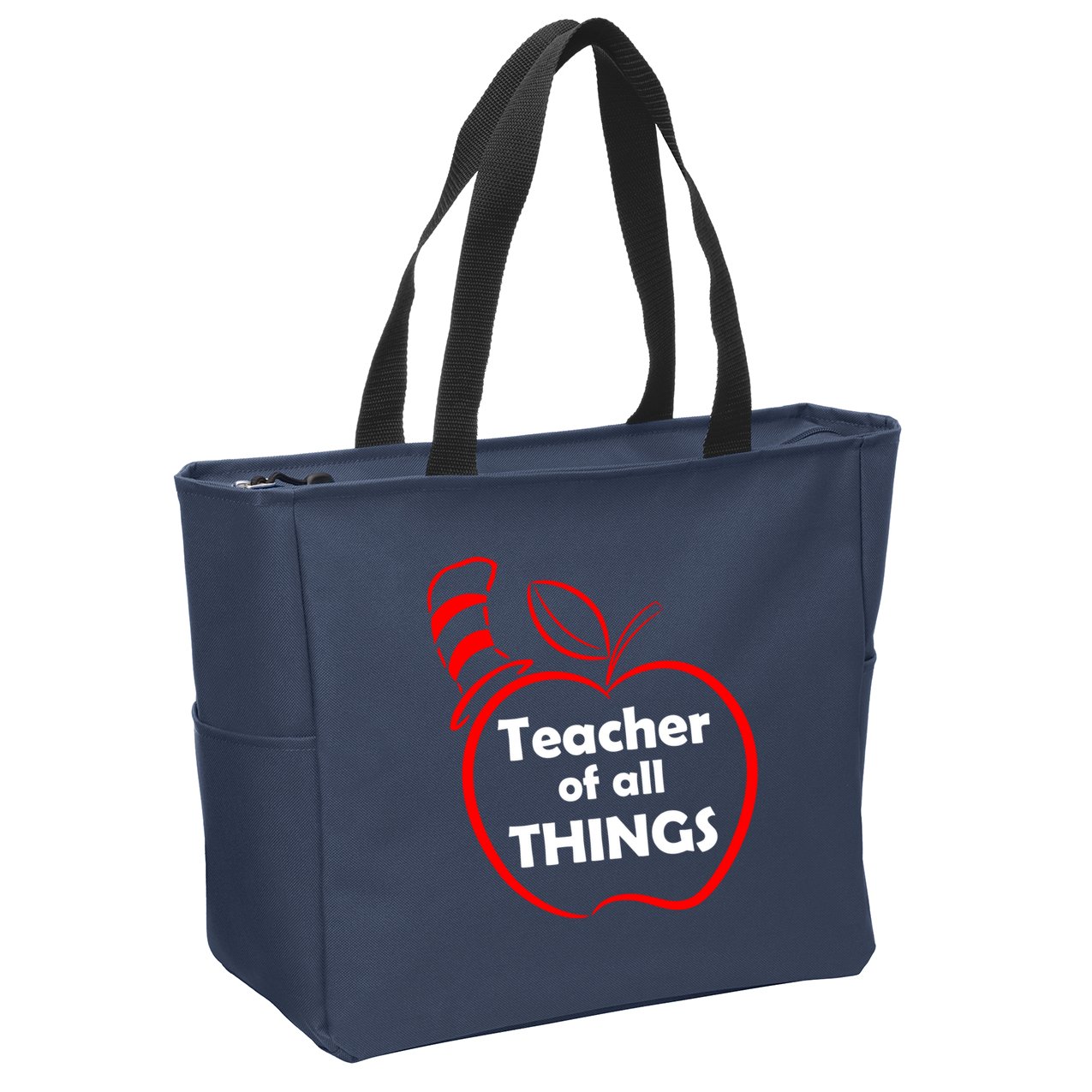 Teacher of All Things Apple Logo Zip Tote Bag