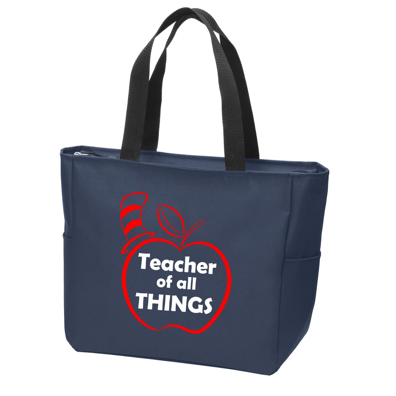 Teacher of All Things Apple Logo Zip Tote Bag