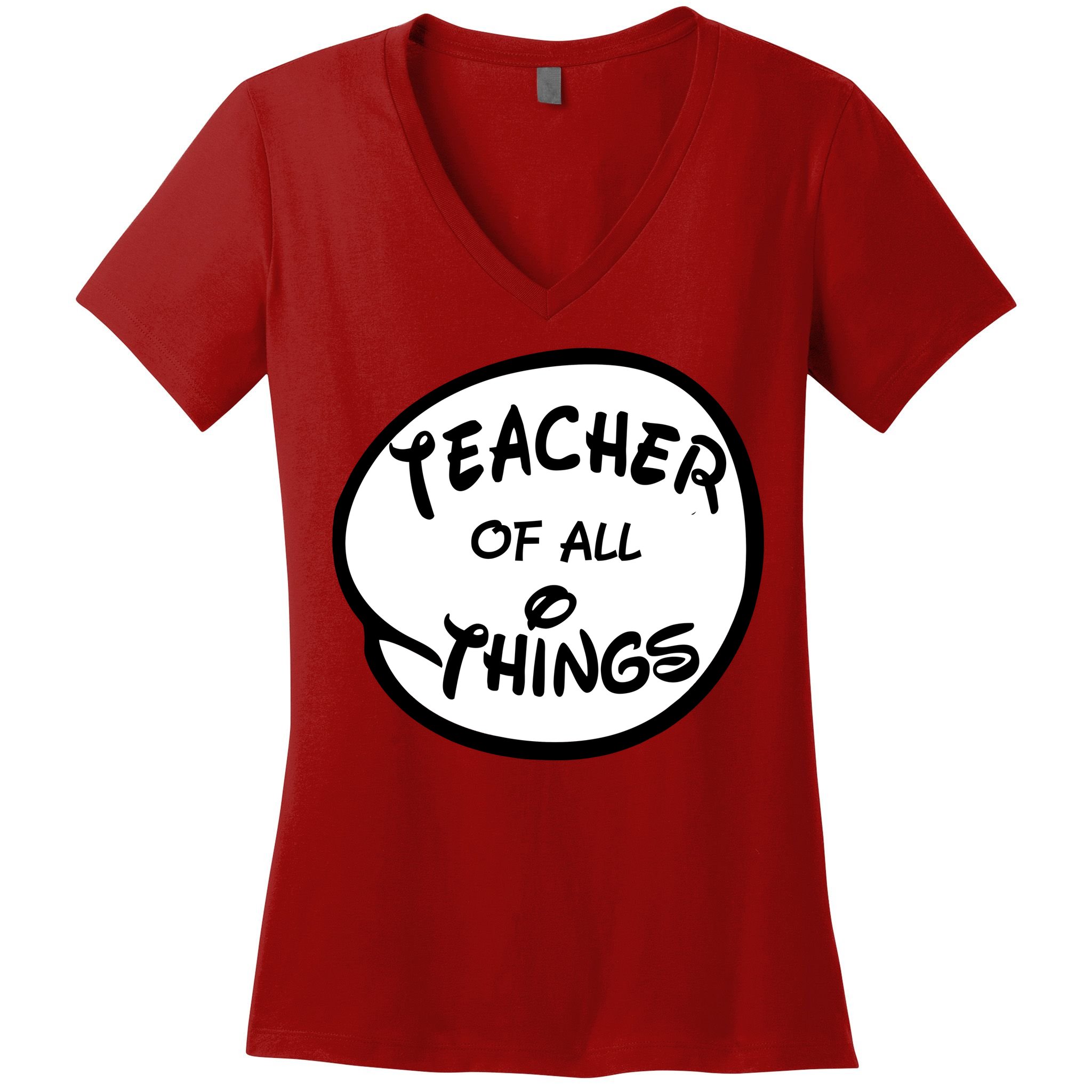 Teacher of all Things Emblem Women's V-Neck T-Shirt