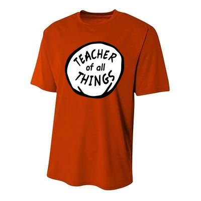 Teacher of all Things School Teachers Thing Youth Performance Sprint T-Shirt