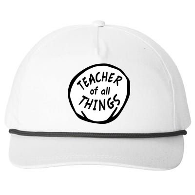 Teacher of all Things School Teachers Thing Snapback Five-Panel Rope Hat