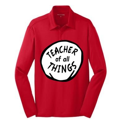 Teacher of all Things School Teachers Thing Silk Touch Performance Long Sleeve Polo