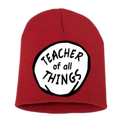 Teacher of all Things School Teachers Thing Short Acrylic Beanie