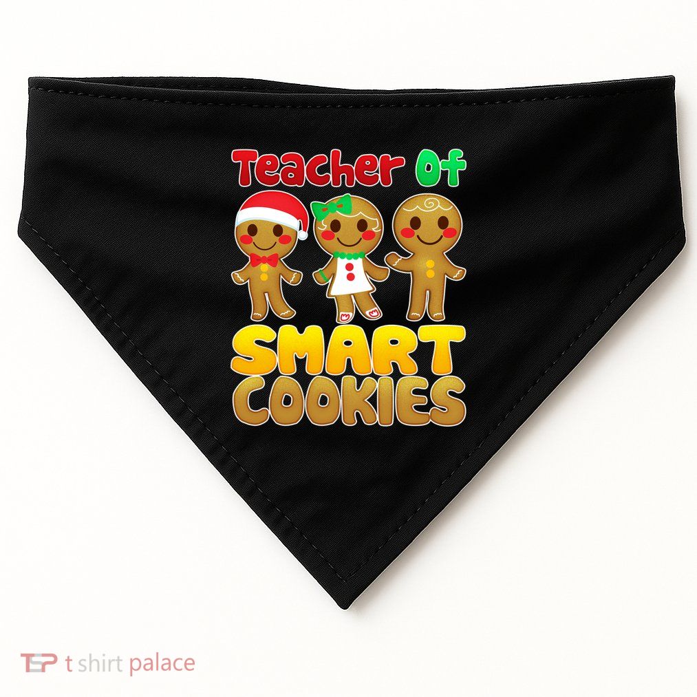 Teacher Of Smart Cookies Christmas USA-Made Doggie Bandana