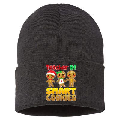 Teacher Of Smart Cookies Christmas Sustainable Knit Beanie