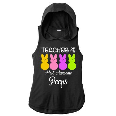 Teacher Of The Cutest Peeps Easter Bunny Ladies PosiCharge Tri-Blend Wicking Draft Hoodie Tank