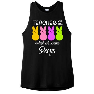 Teacher Of The Cutest Peeps Easter Bunny Ladies PosiCharge Tri-Blend Wicking Tank