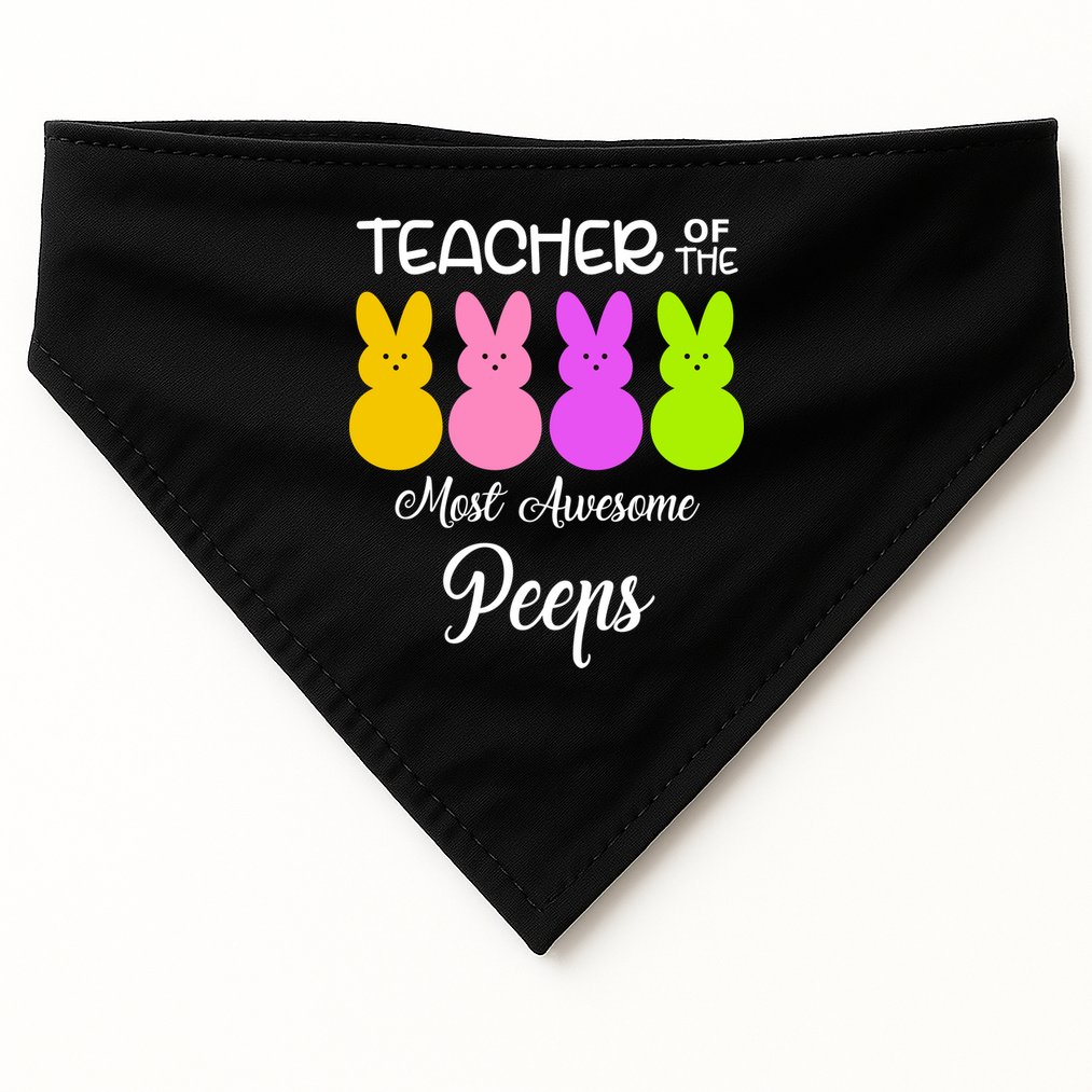 Teacher Of The Cutest Peeps Easter Bunny USA-Made Doggie Bandana