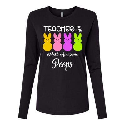 Teacher Of The Cutest Peeps Easter Bunny Womens Cotton Relaxed Long Sleeve T-Shirt