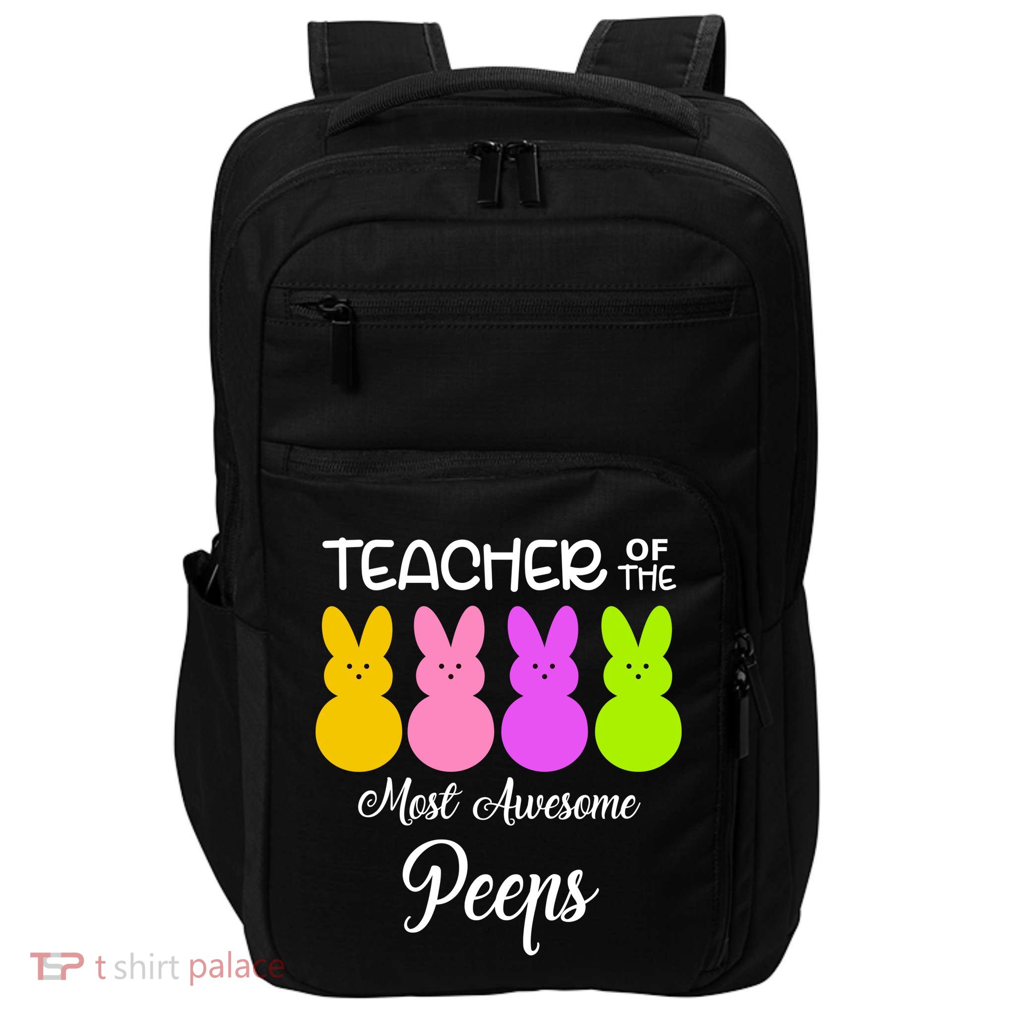Teacher Of The Cutest Peeps Easter Bunny Impact Tech Backpack
