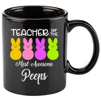 Teacher Of The Cutest Peeps Easter Bunny 11oz C Handle Ceramic Mug