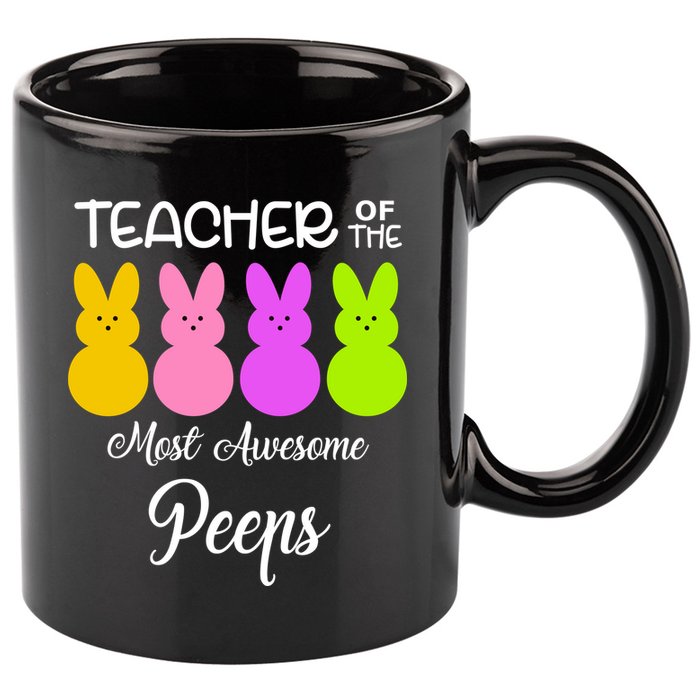 Teacher Of The Cutest Peeps Easter Bunny 11oz C Handle Ceramic Mug