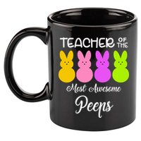Teacher Of The Cutest Peeps Easter Bunny 11oz C Handle Ceramic Mug