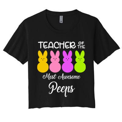 Teacher Of The Cutest Peeps Easter Bunny Crop Top