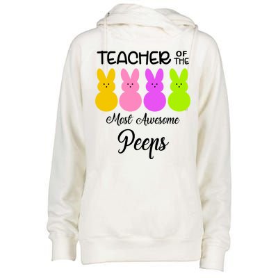 Teacher Of The Cutest Peeps Easter Bunny Womens Funnel Neck Pullover Hood