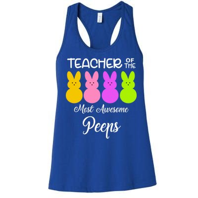 Teacher Of The Cutest Peeps Easter Bunny Women's Racerback Tank