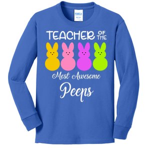 Teacher Of The Cutest Peeps Easter Bunny Kids Long Sleeve Shirt