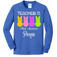 Teacher Of The Cutest Peeps Easter Bunny Kids Long Sleeve Shirt