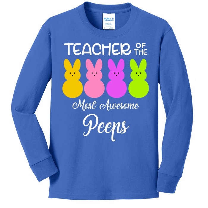 Teacher Of The Cutest Peeps Easter Bunny Kids Long Sleeve Shirt