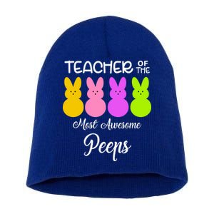 Teacher Of The Cutest Peeps Easter Bunny Short Acrylic Beanie