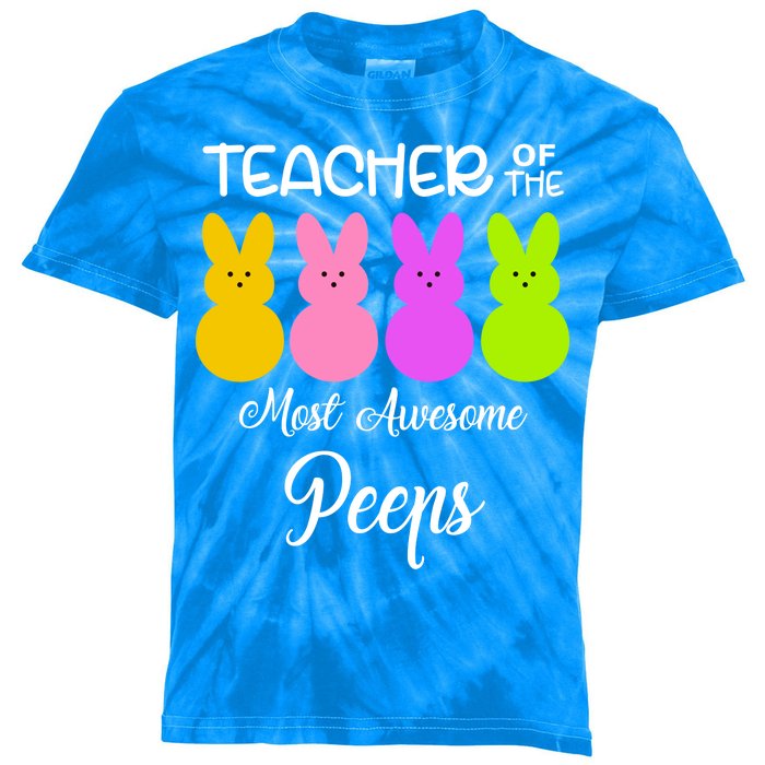 Teacher Of The Cutest Peeps Easter Bunny Kids Tie-Dye T-Shirt