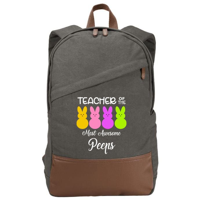 Teacher Of The Cutest Peeps Easter Bunny Cotton Canvas Backpack